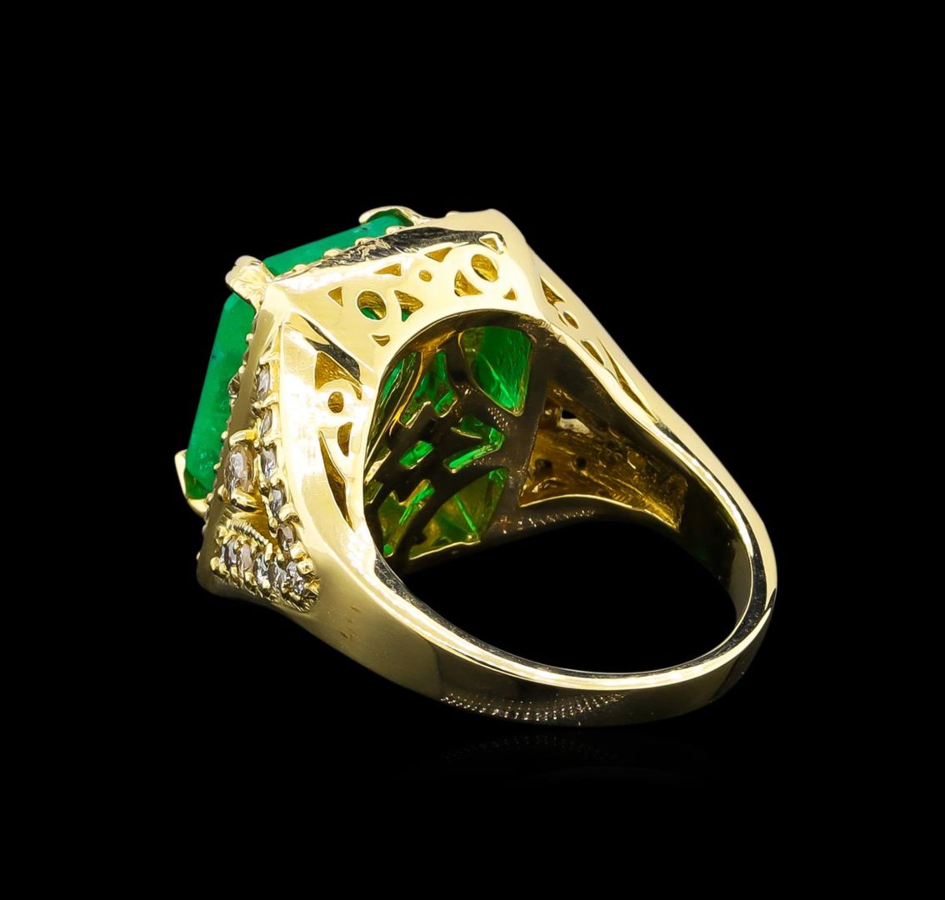 14KT Yellow Gold 9.19 ctw Emerald and Diamond Ring - Image 3 of 5