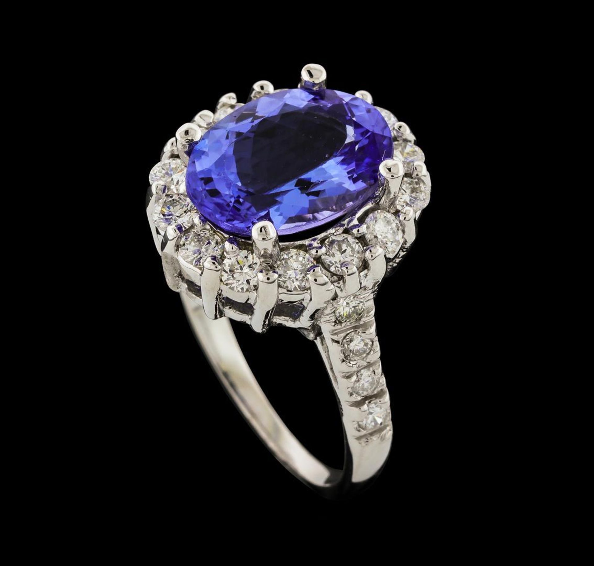 4.13 ctw Tanzanite and Diamond Ring - 14KT White Gold - Image 4 of 5