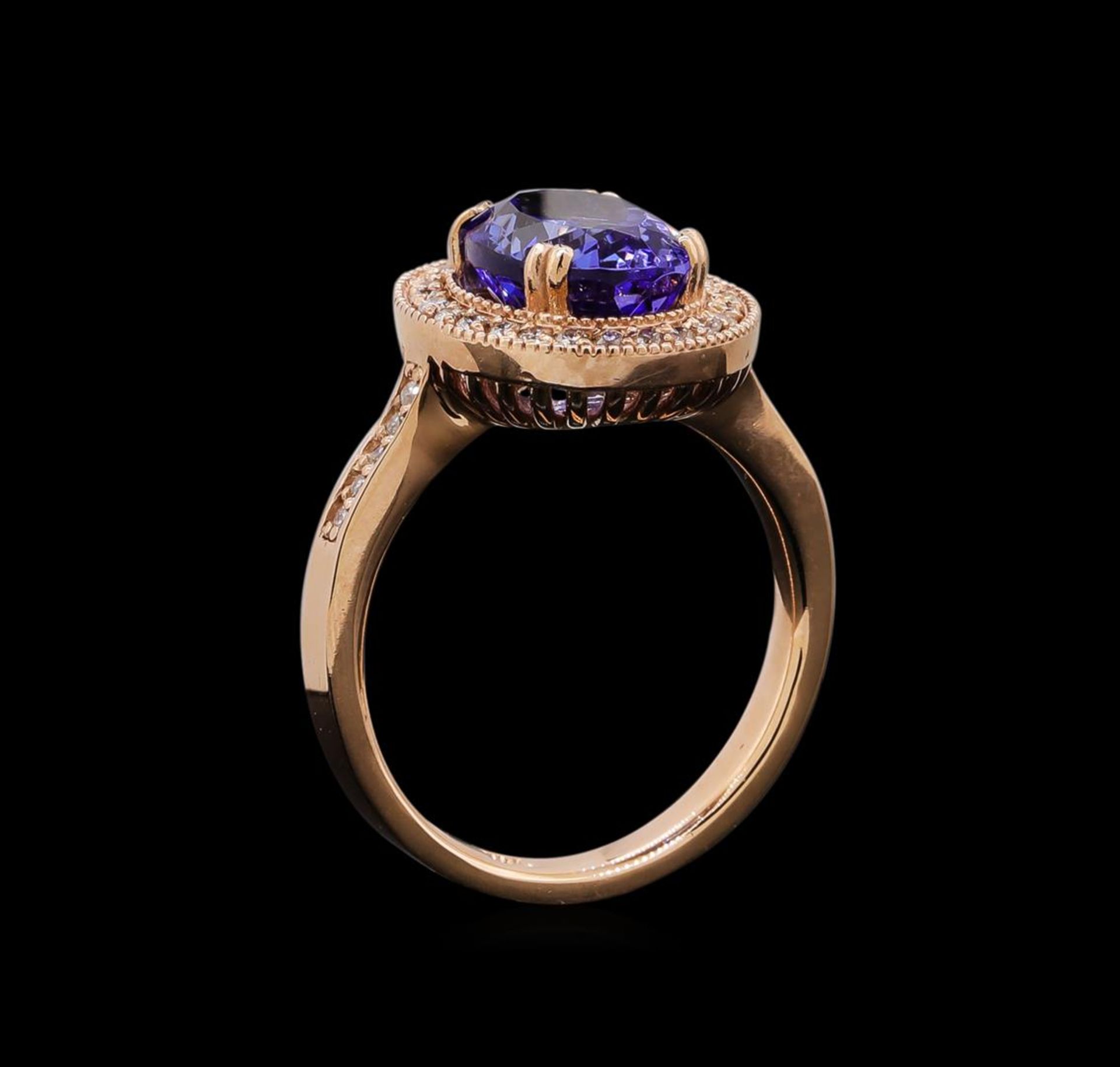 14KT Rose Gold 3.37 ctw Tanzanite and Diamond Ring - Image 4 of 5