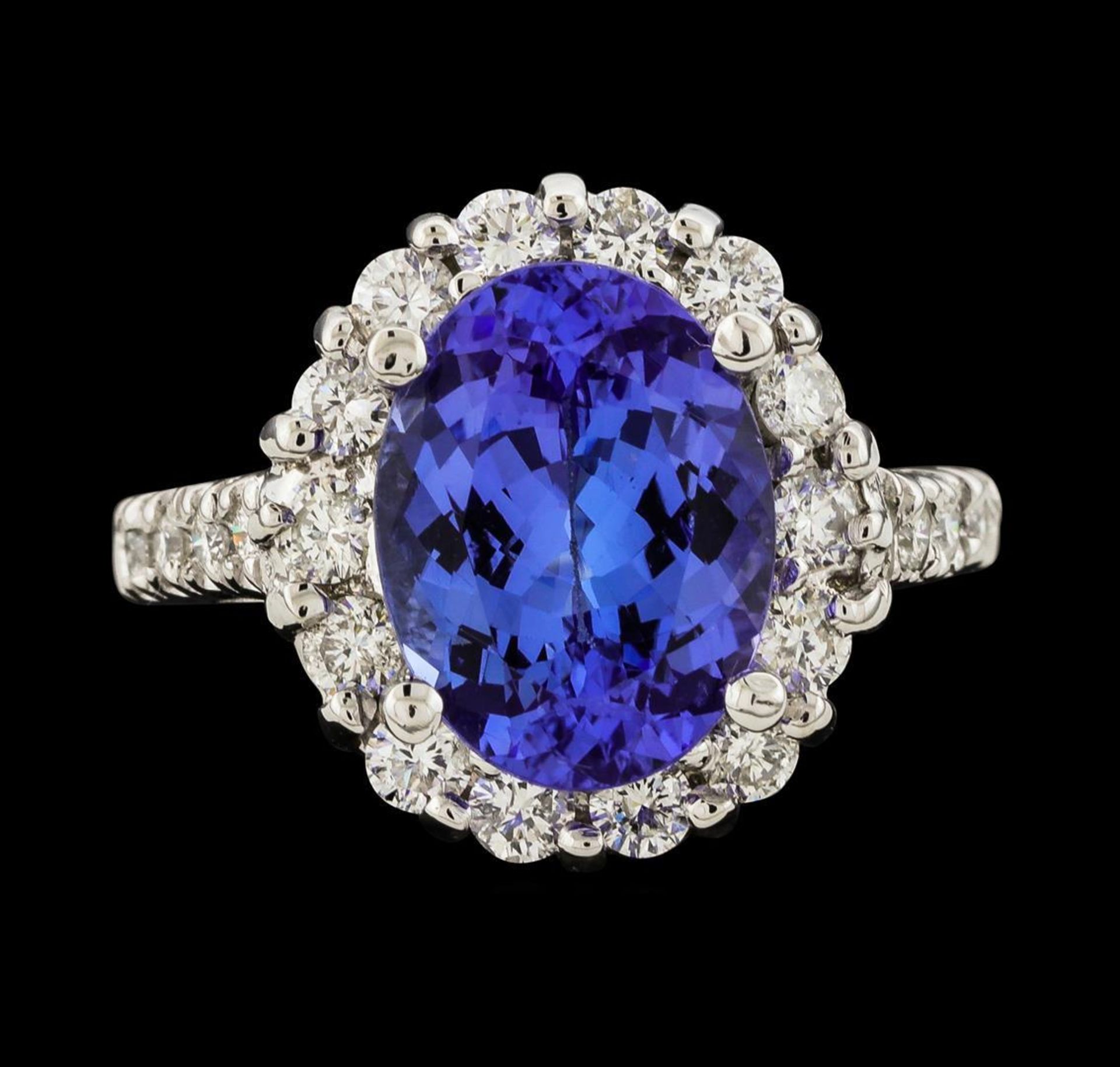 4.13 ctw Tanzanite and Diamond Ring - 14KT White Gold - Image 2 of 5