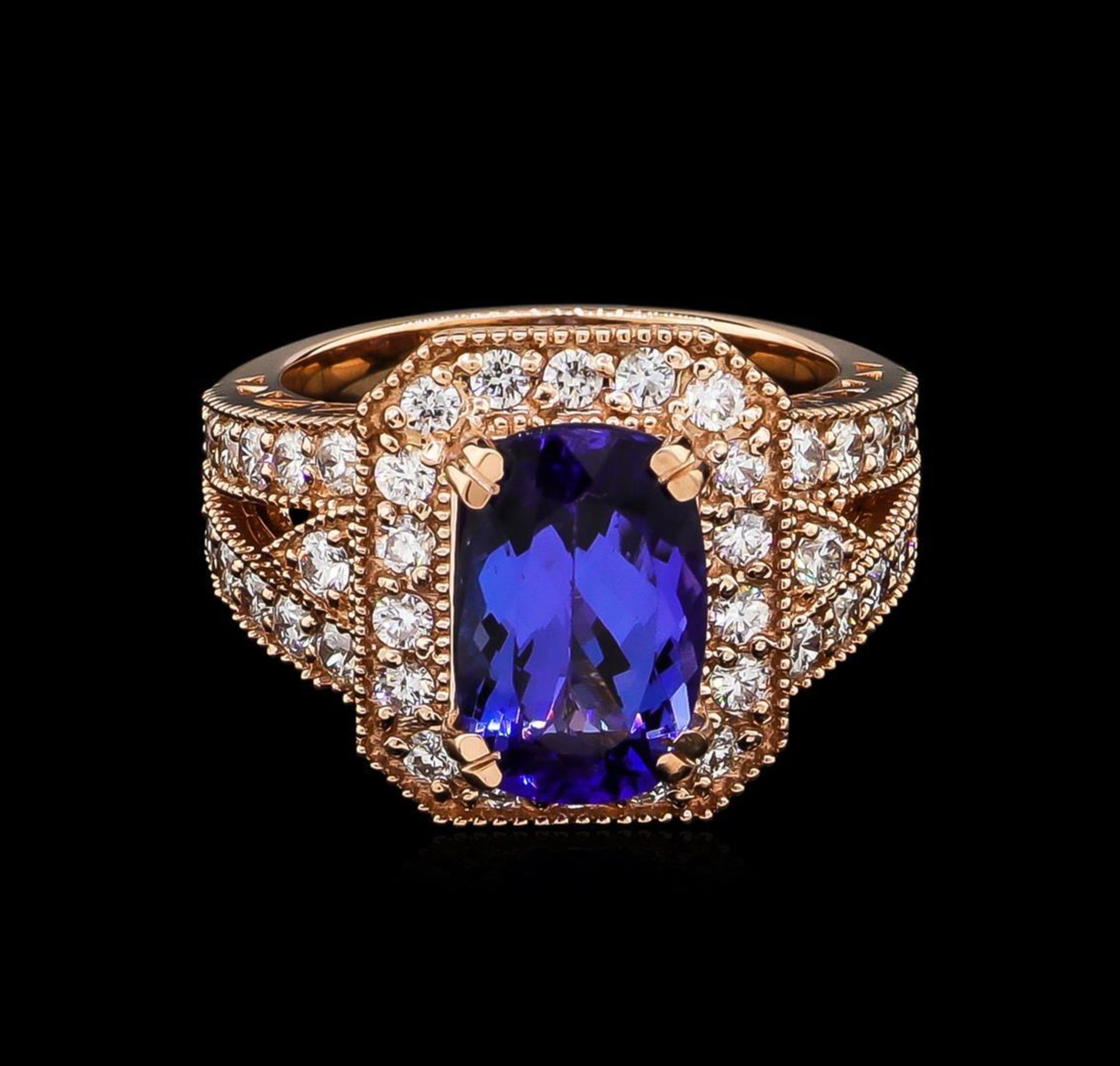 3.46 ctw Tanzanite and Diamond Ring - 14KT Rose Gold - Image 2 of 5