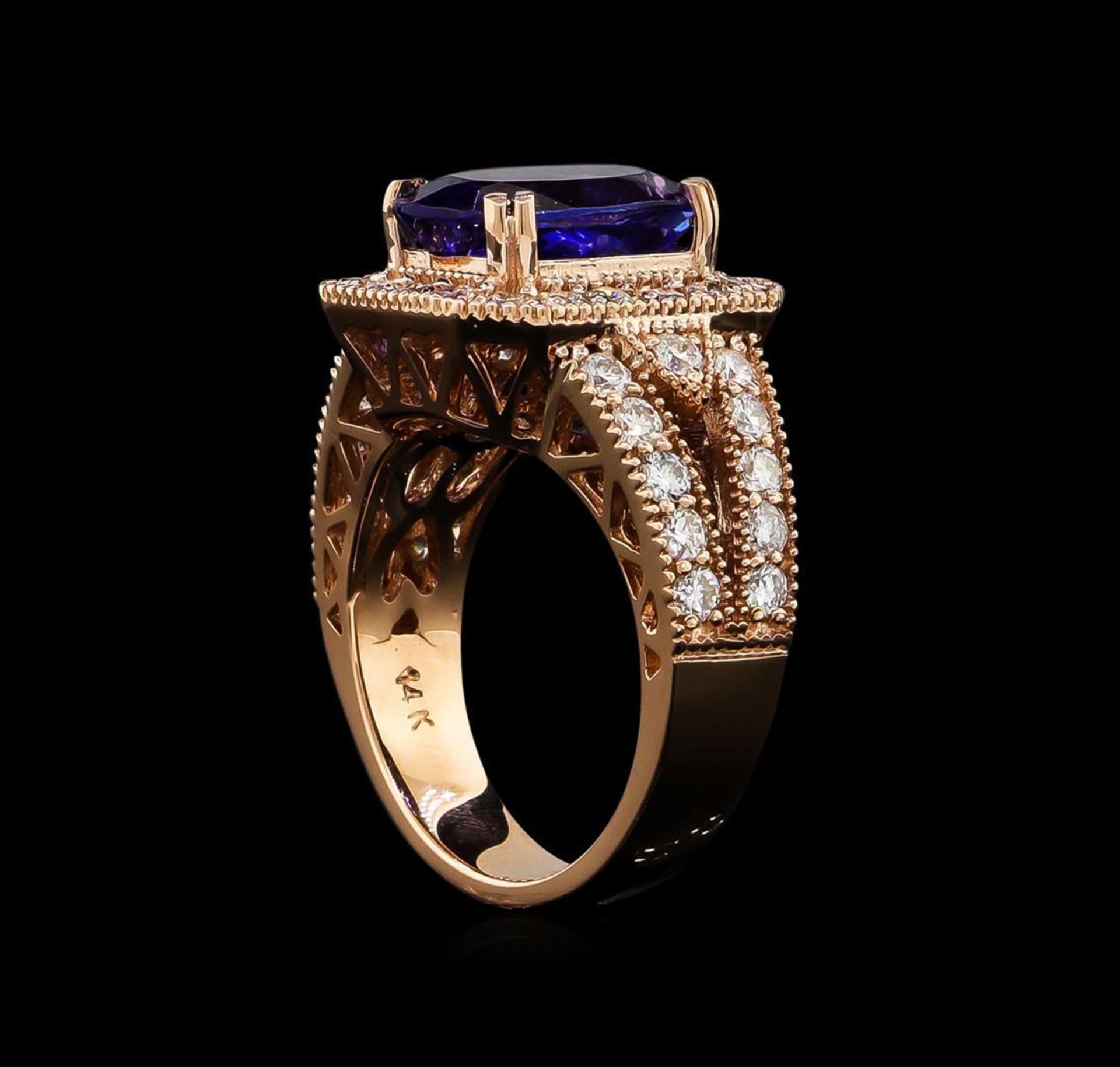 3.46 ctw Tanzanite and Diamond Ring - 14KT Rose Gold - Image 4 of 5