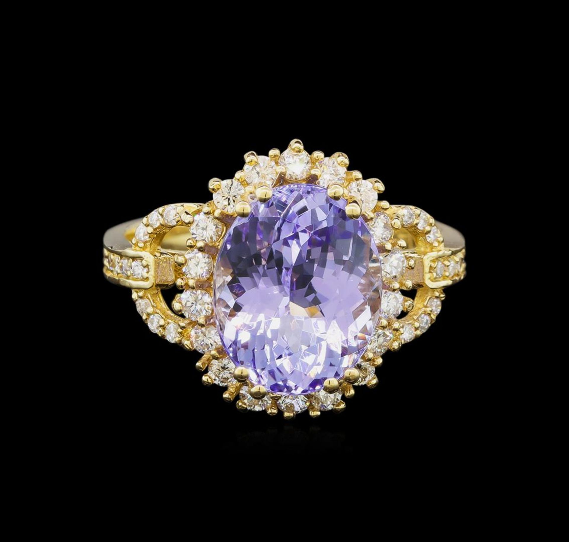 14KT Yellow Gold 4.45 ctw Tanzanite and Diamond Ring - Image 2 of 5