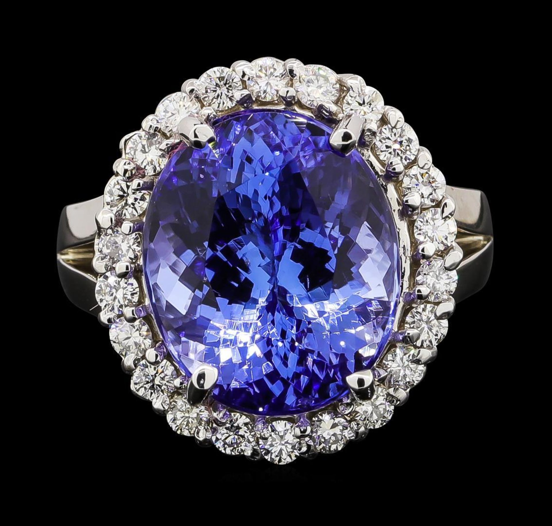 GIA Cert 11.27 ctw Tanzanite and Diamond Ring - 14KT White Gold - Image 2 of 6