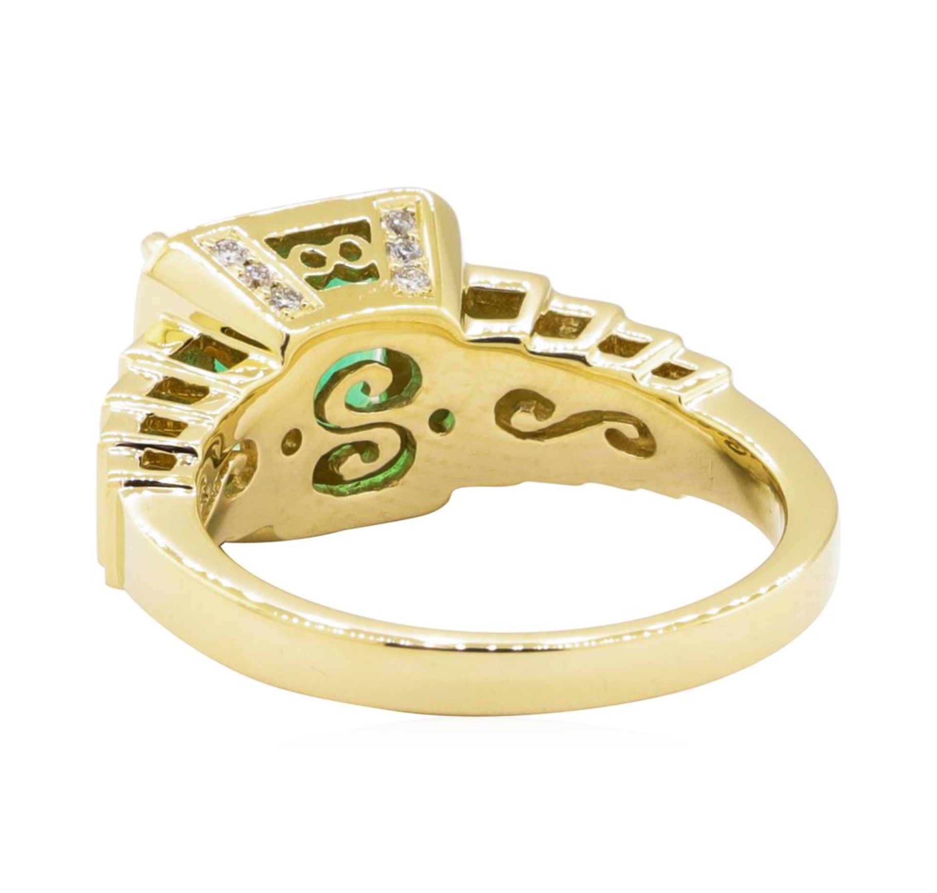 2.56 ctw Emerald and Diamond Ring - 18KT Yellow Gold - Image 3 of 5