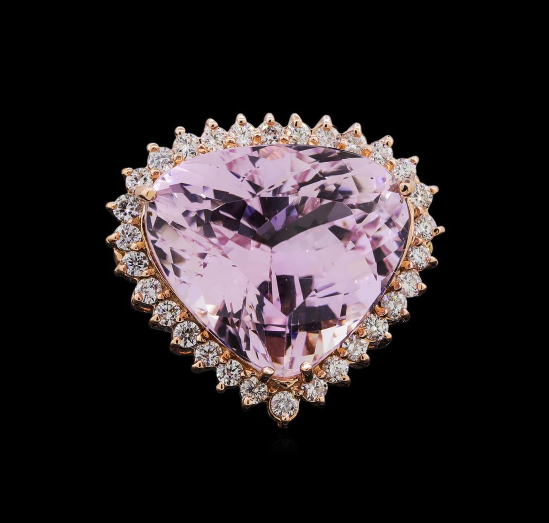 24.70 ctw Kunzite and Diamond Ring - 14KT Rose Gold - Image 2 of 5
