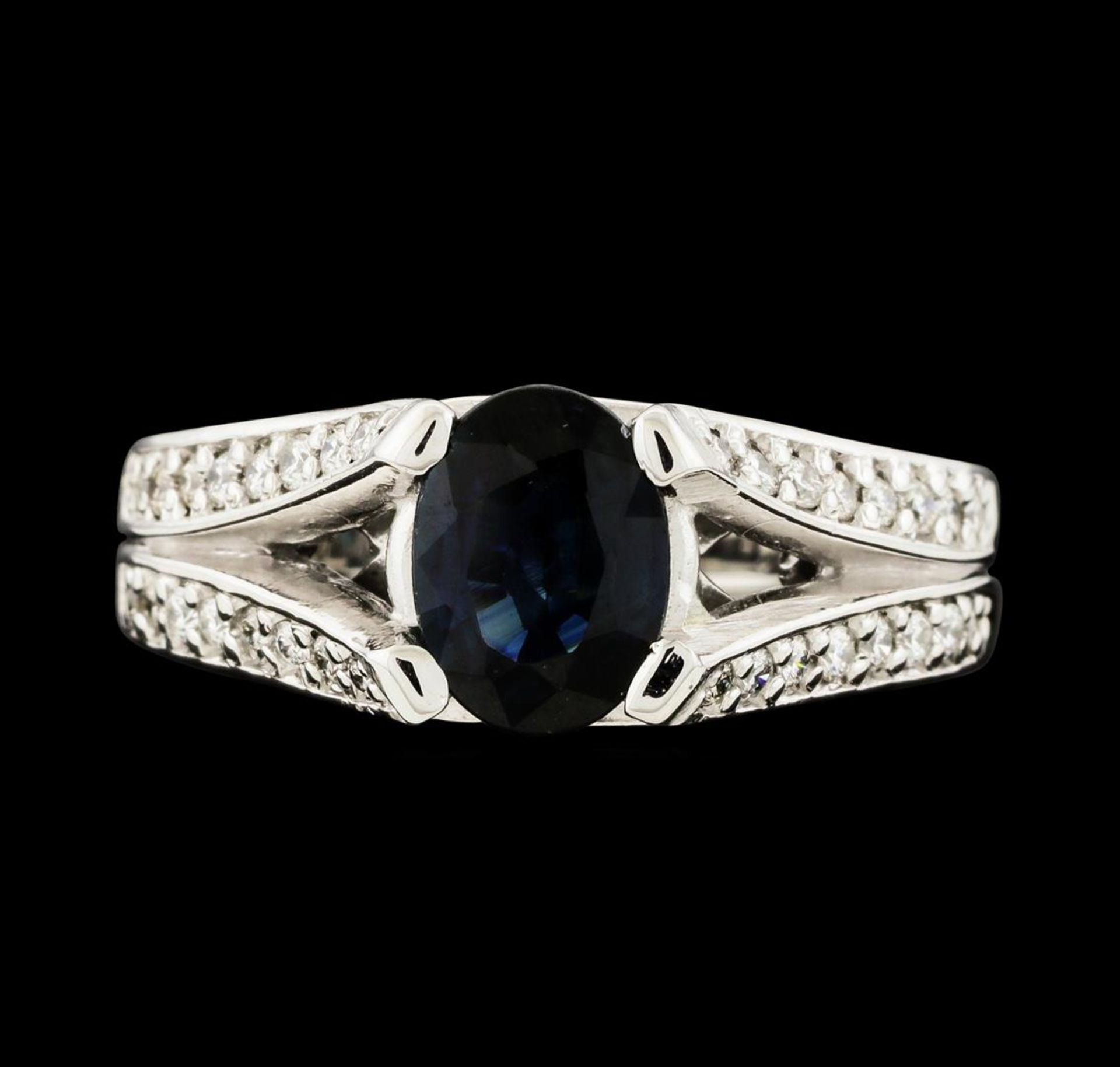 1.61 ctw Sapphire and Diamond Ring - 14KT White Gold - Image 4 of 7