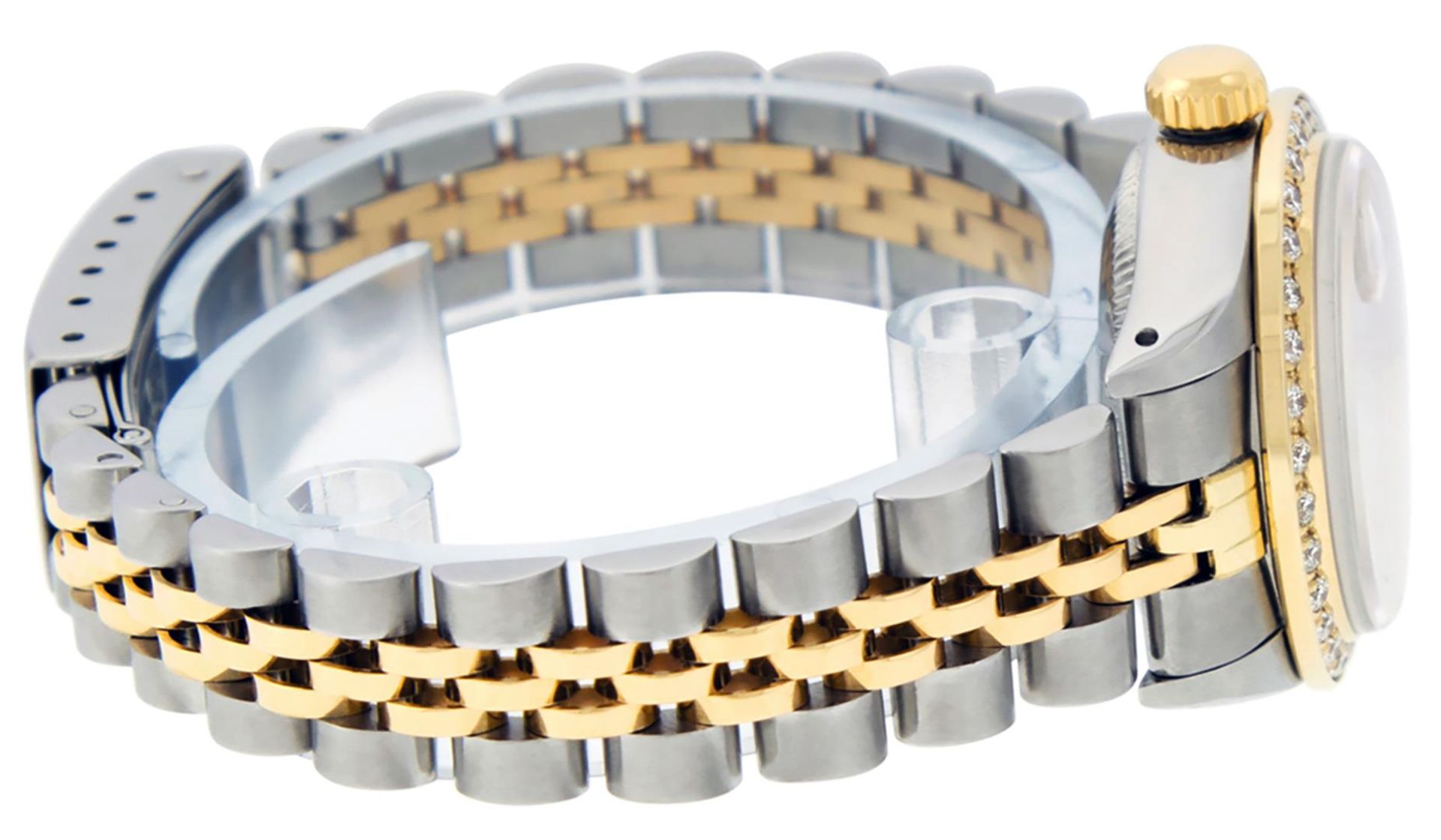 Rolex Ladies 2 Tone MOP Ruby String Diamond Datejust Wristwatch - Image 9 of 9