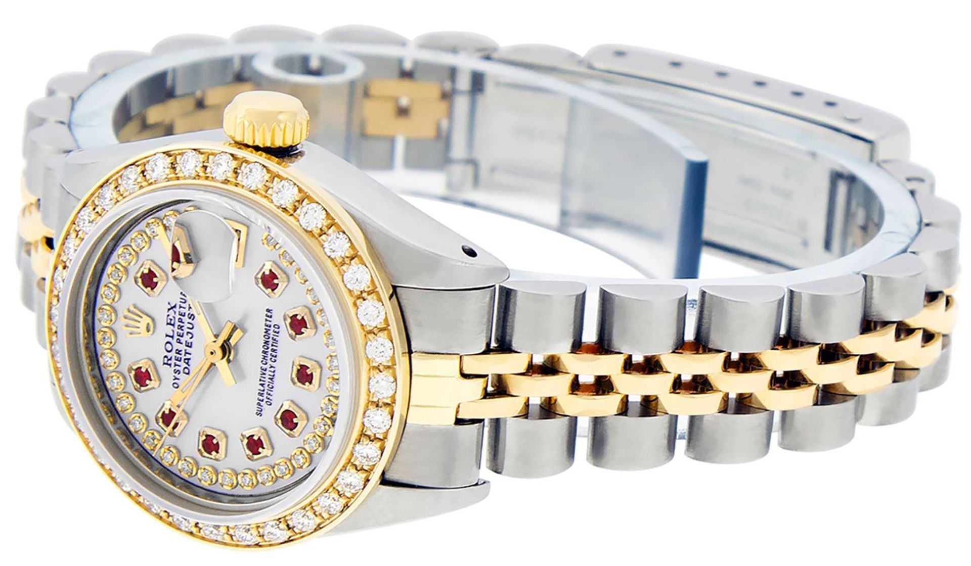 Rolex Ladies 2 Tone MOP Ruby String Diamond Datejust Wristwatch - Image 5 of 9