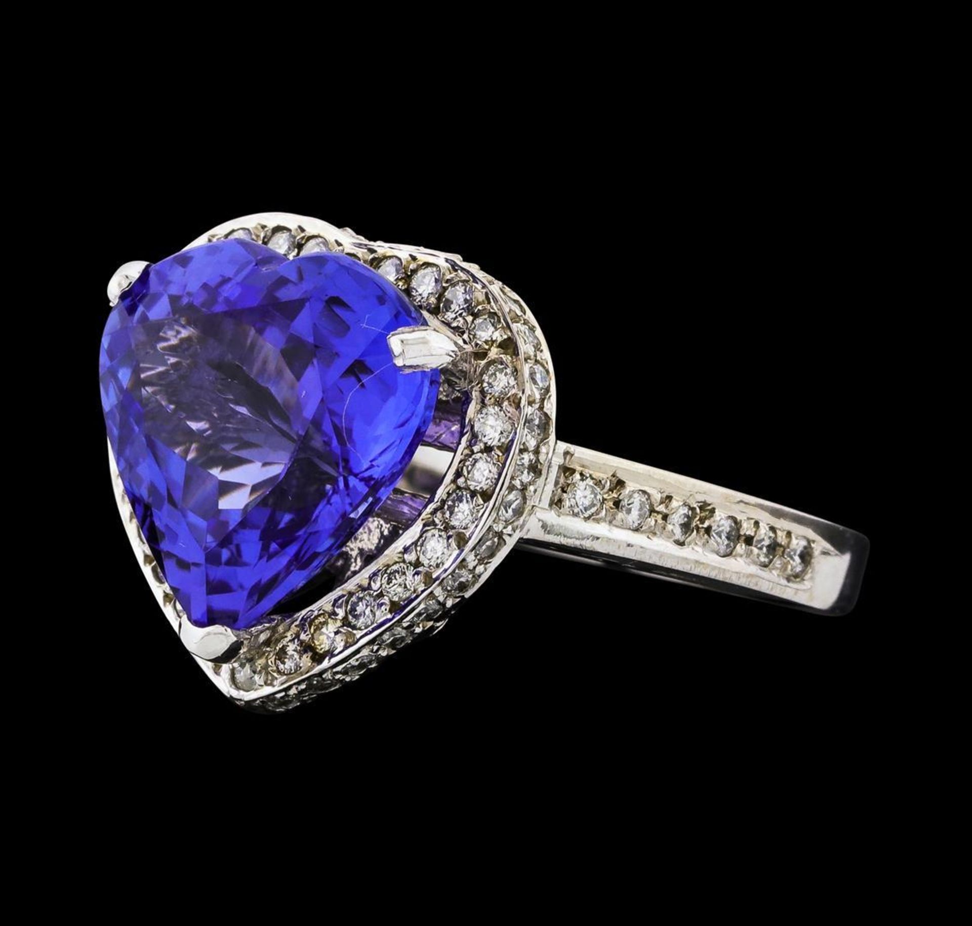 GIA Cert 7.72 ctw Tanzanite and Diamond Ring - 14KT White Gold - Image 2 of 6