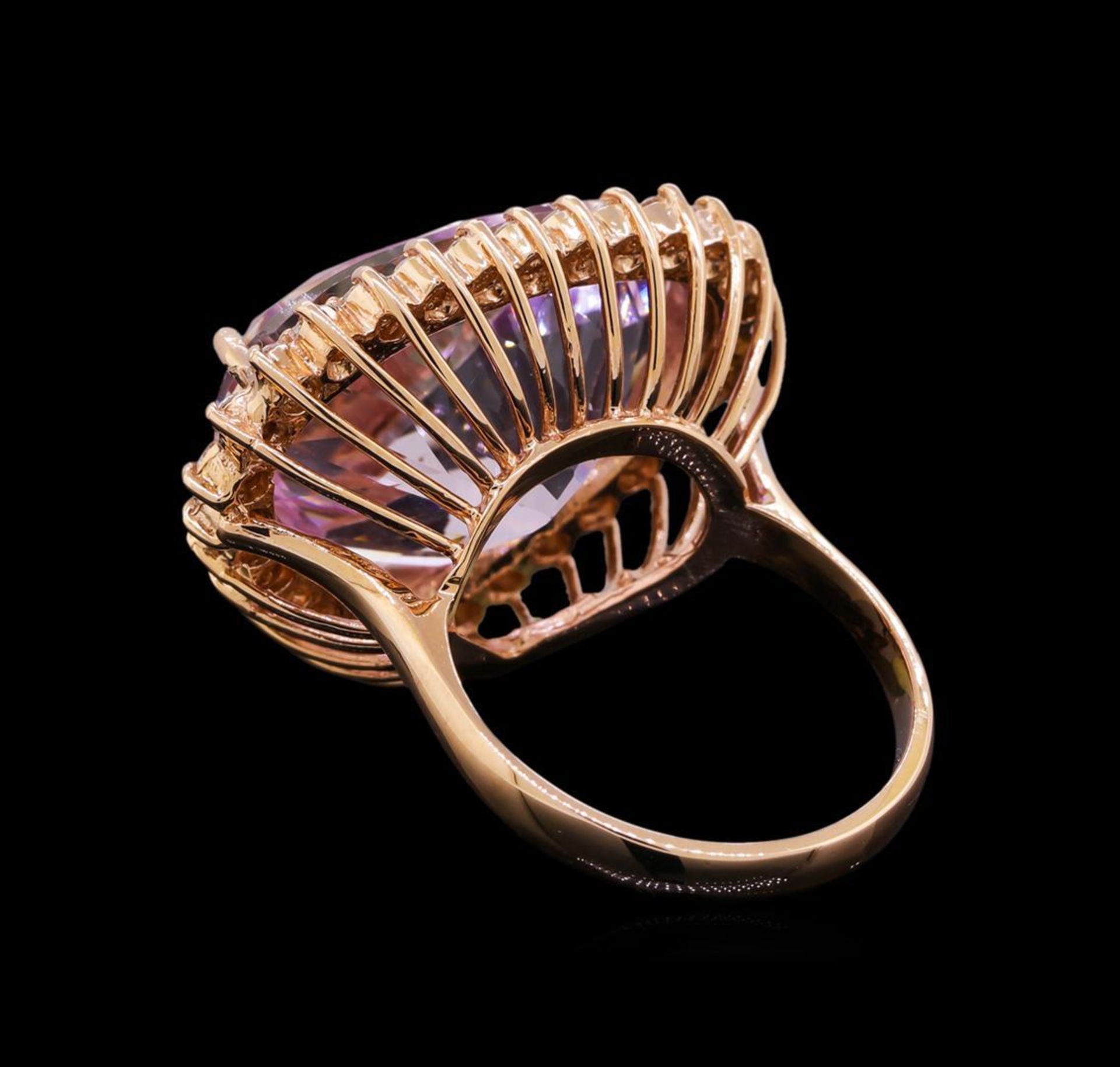 24.70 ctw Kunzite and Diamond Ring - 14KT Rose Gold - Image 3 of 5