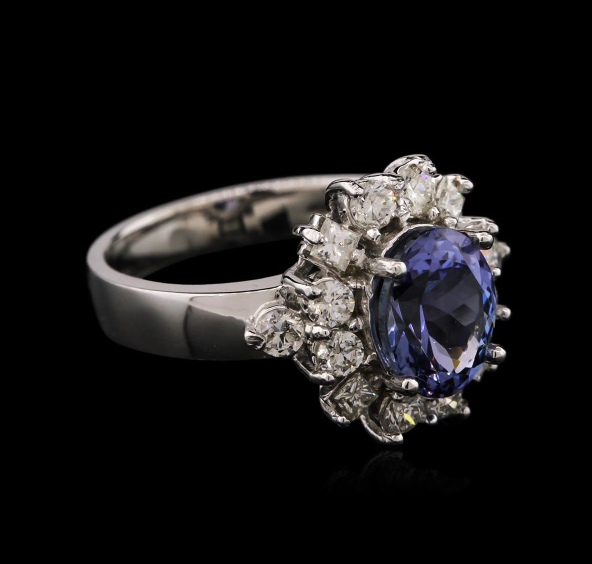 14KT White Gold 2.24 ctw Tanzanite and Diamond Ring