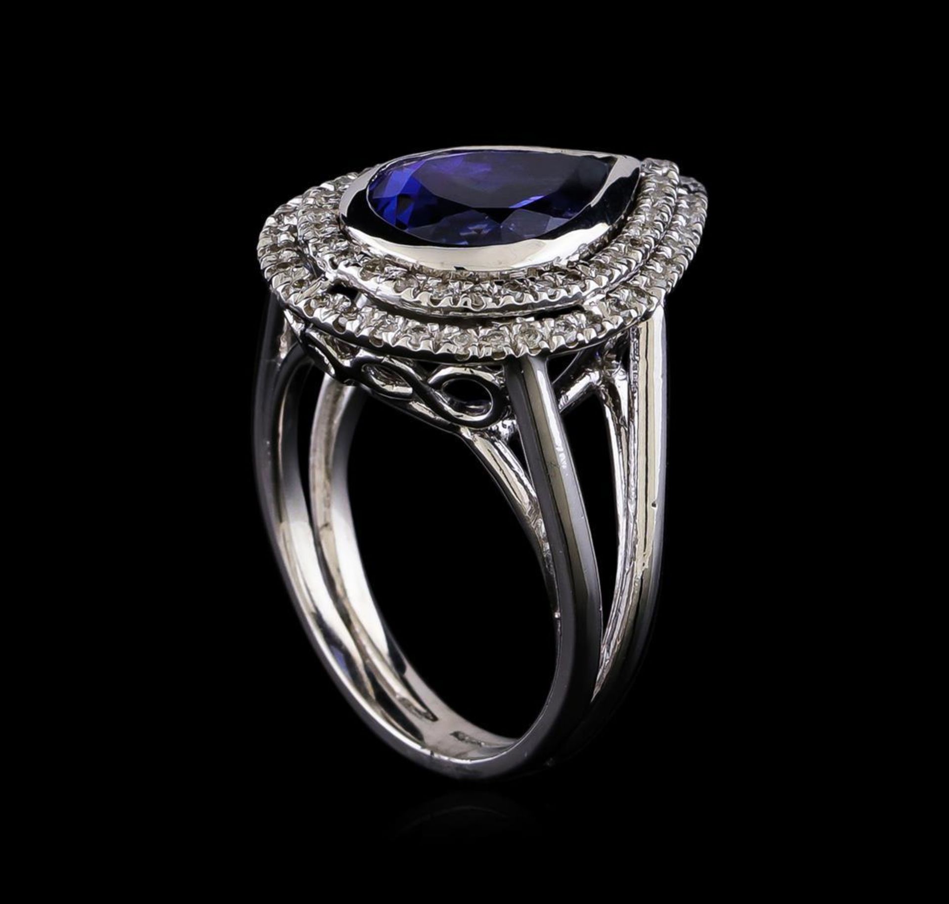 2.96 ctw Tanzanite and Diamond Ring - 14KT White Gold - Image 4 of 5