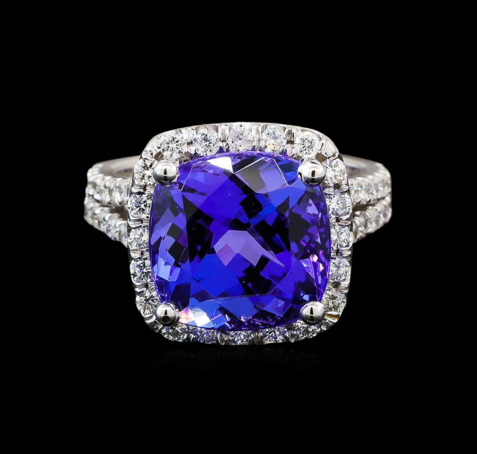 GIA Cert 9.06 ctw Tanzanite and Diamond Ring - 14KT White Gold - Image 2 of 6