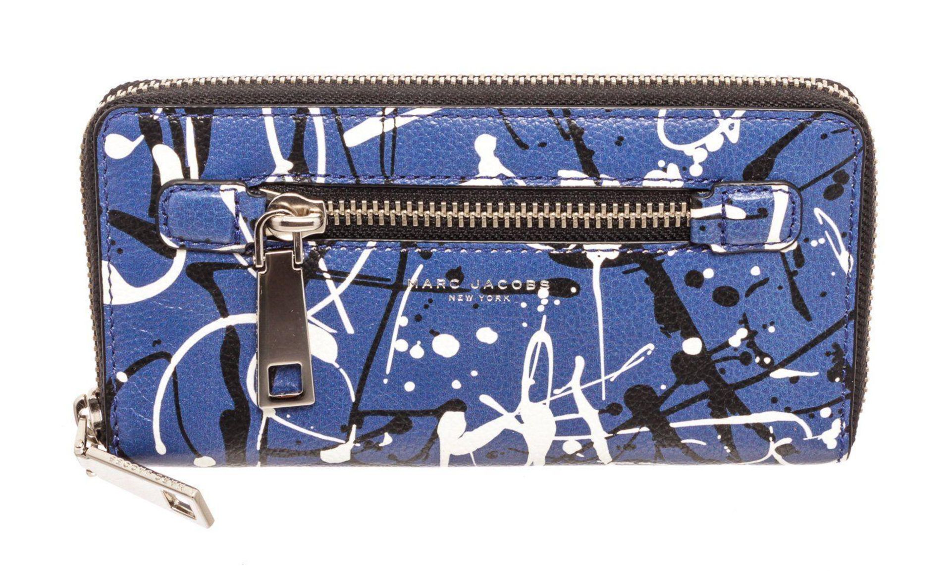 Marc Jacobs Blue Multicolor leather Gotham Zippy Wallet