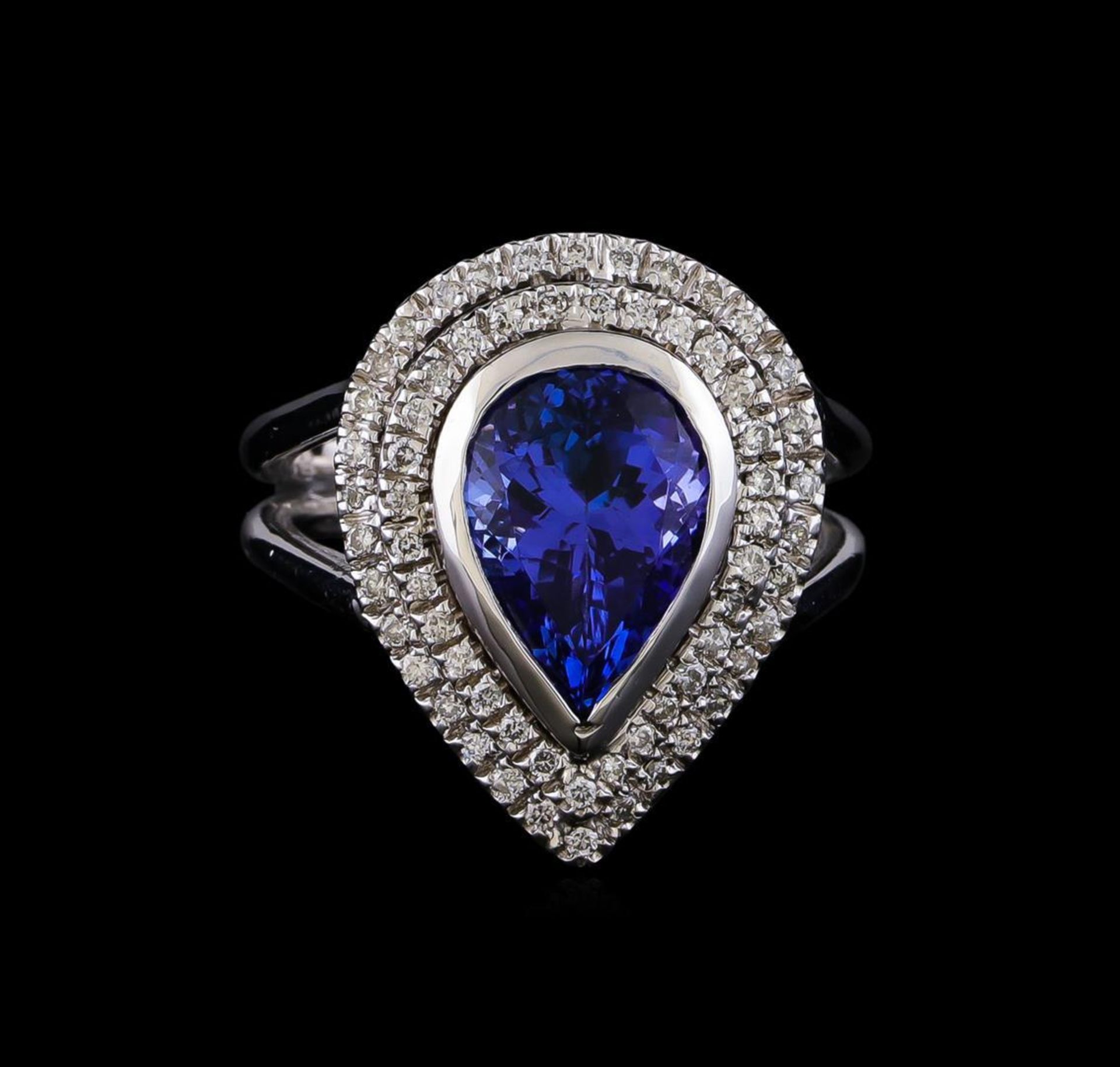 2.96 ctw Tanzanite and Diamond Ring - 14KT White Gold - Image 2 of 5