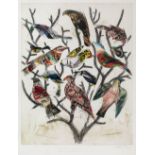 MANOLO VALDÉS BLASCO (Valencia, 1942). "Birds". Mixed media (etching, aquatint and collage on paper.