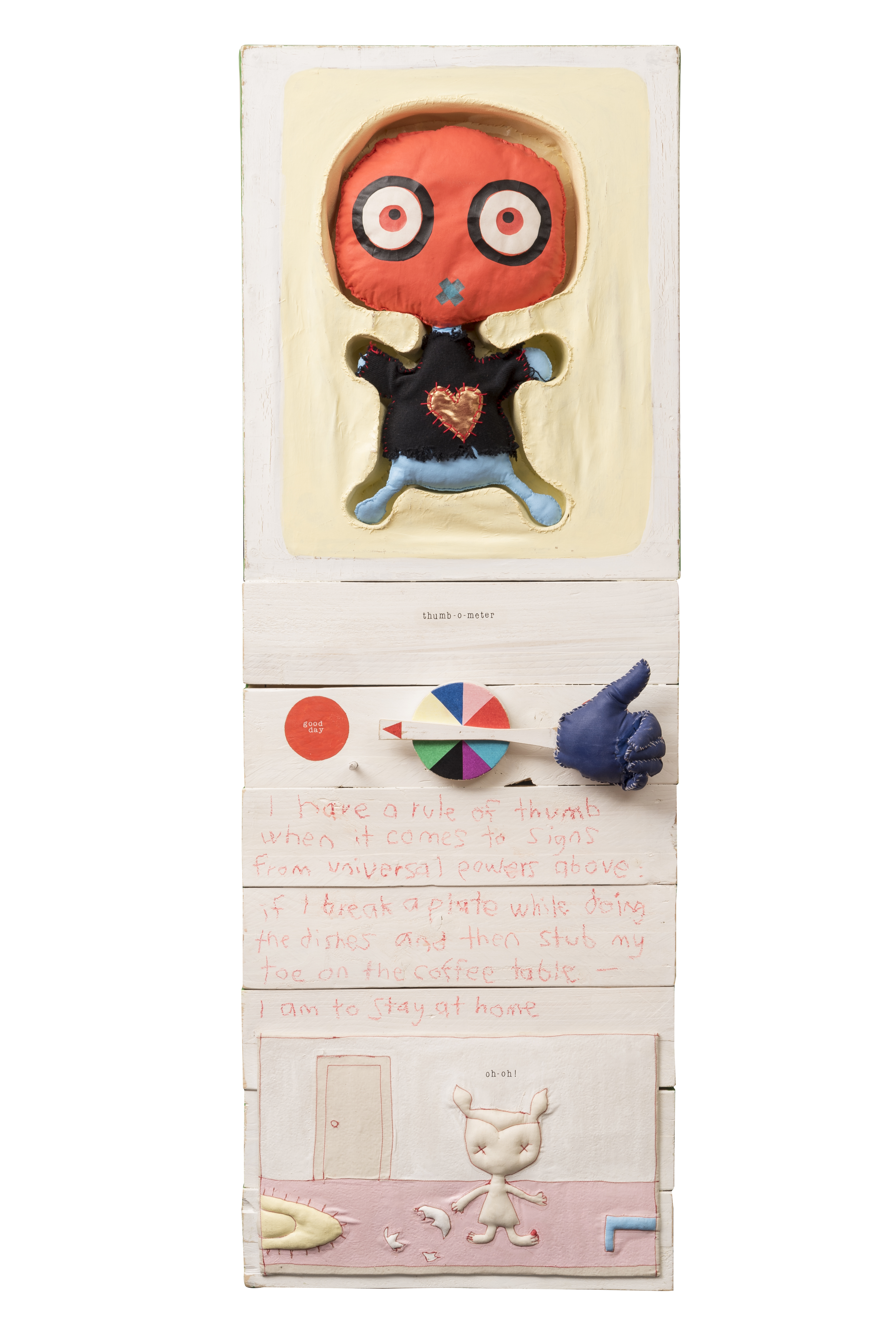 ALEX MITCHELL (Illinois, 1969). "OH-OH," 2005. Mixed media on wood. Signed, titled and dated on