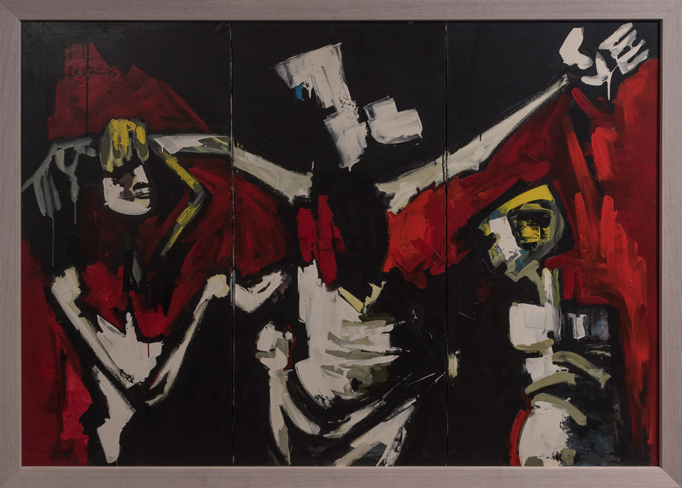 RAMÓN DE VARGAS LEZAMA (Getxo, 1934). "Crucifixion", 1970. Oil on canvas. Triptych. Work - Image 2 of 10