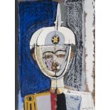 JOSEP GARCÍA LLORT (Barcelona, 1921-2003). "Soldier", 1959. Oil on cardboard. Signed and dated in