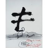 ANTONI TÀPIES PUIG (Barcelona, 1923 - 2012). "Poesia rasa. Poemes de seny i cabell". Drawing made