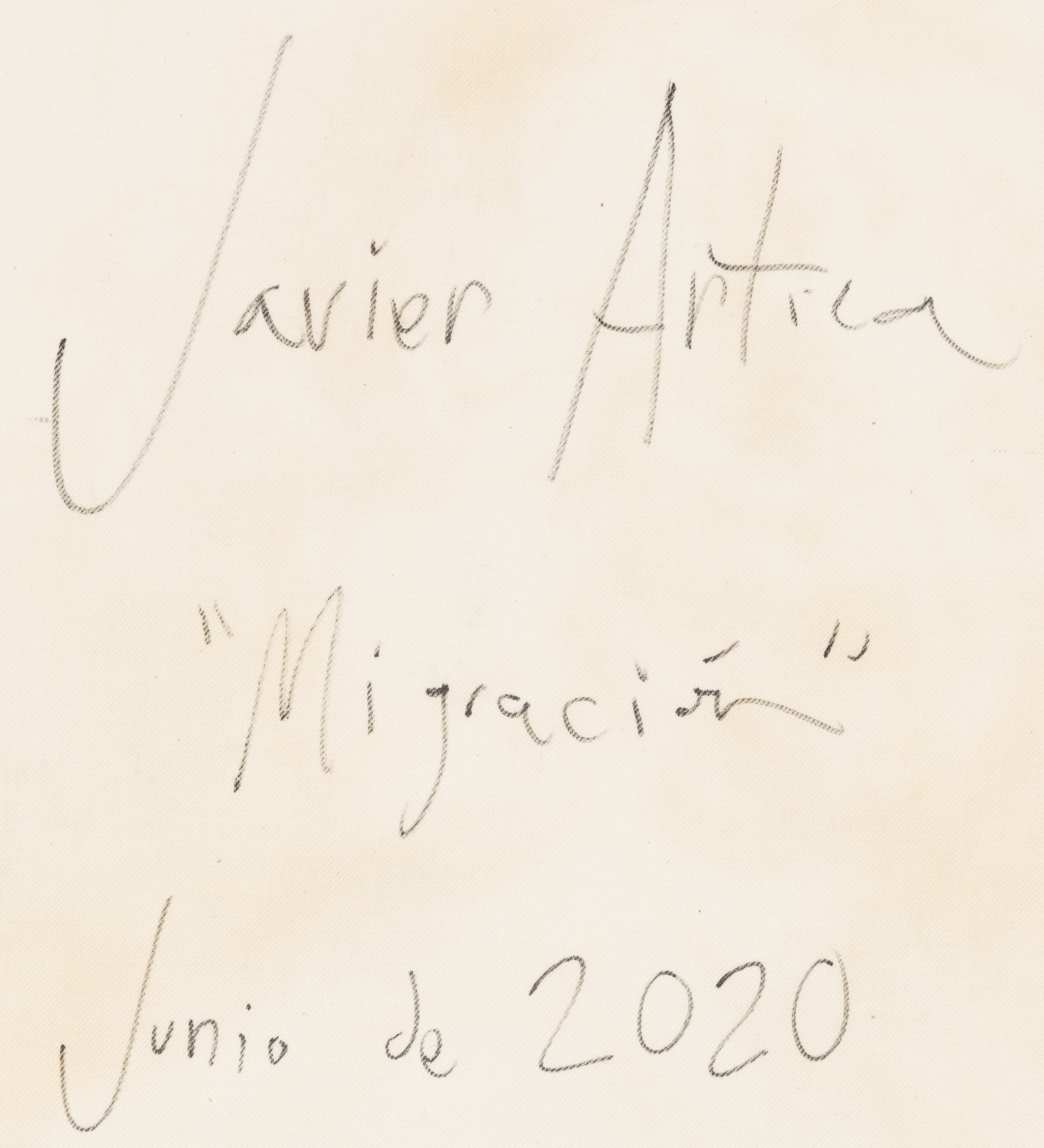 JAVIER ARTICA (Pamplona, 1984). "Migration", 2020. Oil on canvas. Signed, dated and titled on the - Image 8 of 10