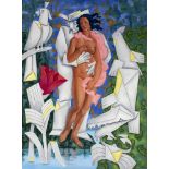 ADIGIO BENÍTEZ (Santiago de Cuba, 1924 - Havana, 2013). "Nova Venus", 1996. Acrylic on canvas.