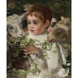 IGNACIO PINAZO CAMARLENCH (Valencia, 1849 - Godella, Valencia, 1916). "Boy and Kids, 1901. Oil on