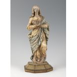 Italian school. 18th century. "Immaculate Virgin. Alabaster, with polychrome. Measurements: 39 cm.