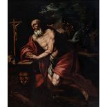 Circle of BLAS DE PRADO (Camarena, Toledo, around 1545- Madrid, 1599). "St. Jerome. Oil on canvas.