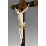 Neapolitan school of the early eighteenth century. "Crucified Christ". Ivory, ebony wood and