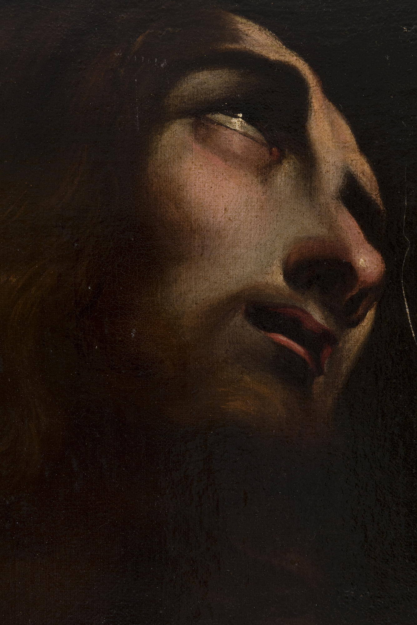 Italian school; 17th century. "Christ in prayer". Oil on canvas. Relined. It has repainting and - Image 2 of 5