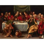 Valencian school; ca.1600. "Last supper". Oil on panel. Cradled. Presents repainting. Measures: 50,5