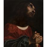 Italian school; 17th century. "Christ in prayer". Oil on canvas. Relined. It has repainting and