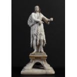 Italian school of the XVIII century. "St. John the Baptist. Alabaster. Measures: 37 x 10 cm.