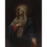 Andalusian school of the second half of the seventeenth century. "Dolorosa". Oil on canvas. Presents