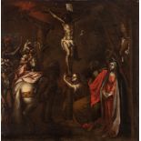 Andalusian School; second half of the seventeenth century. "Calvary". Oil on canvas. Relined.