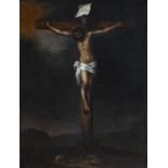 Circle of BARTOLOMÉ ESTEBAN MURILLO (Seville, 1617 - Cadiz, 1682) "Christ Crucified". Oil on canvas.