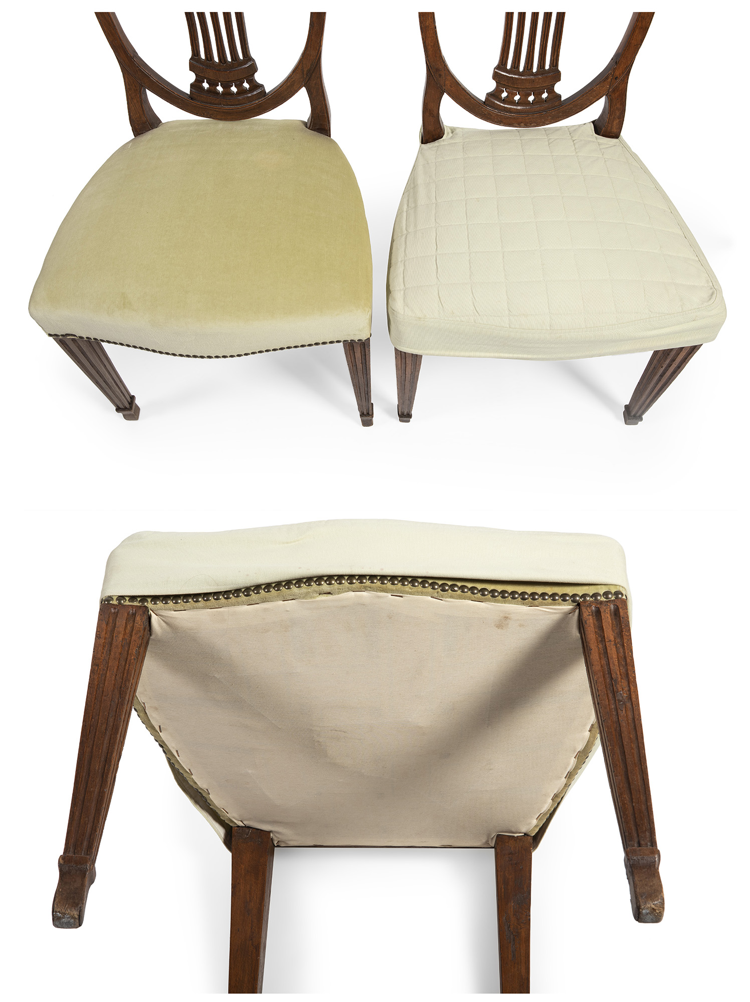 Menorcan Hepplewhite style chairs, ca.1790. 2 armchairs and 10 chairs. Walnut wood. Measurements: 94 - Image 4 of 5