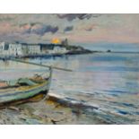 SEGUNDO MATILLA MARINA (Madrid, 1862 - Teià, Barcelona, 1937). "Cadaqués", . Oil on canvas. Signed