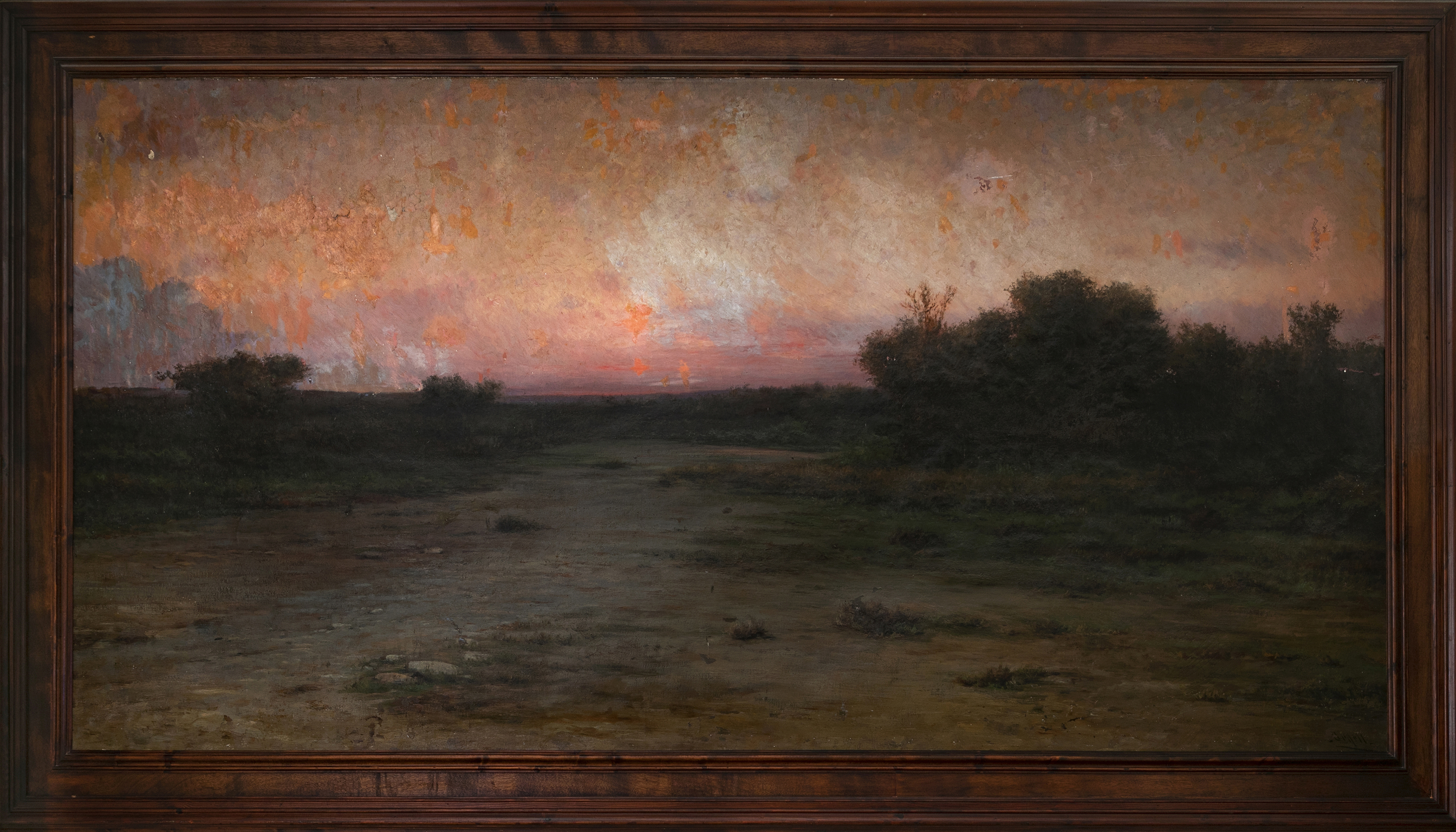 MODEST URGELL INGLADA (Barcelona, 1839 - 1919). "Landscape at sunset". Oil on canvas. Signed in - Image 2 of 6