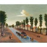 ELISÉE MACLET (Lyons-en-Santerre, 1881 - Paris 1962). "Road to Versailles". Oil on canvas. Signed in