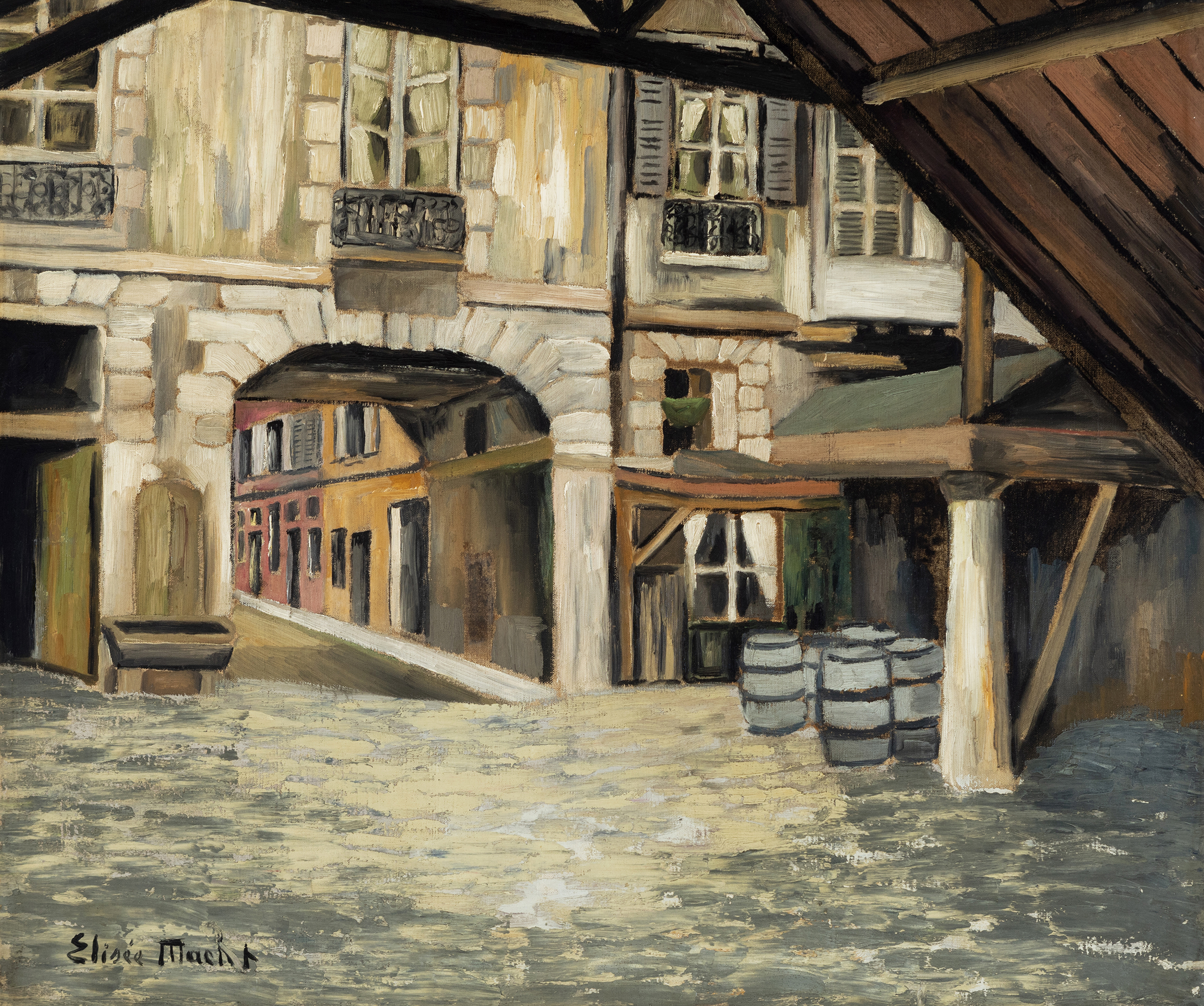 ELISÉE MACLET (Lyons-en-Santerre, 1881 - Paris 1962). "Street of Vieux Paris". Oil on canvas. Signed