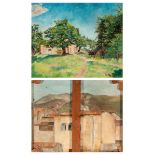 FRANK BURTY HAVILAND (Limoges, 1886 - Perpignan, 1971). "Mansion" and "Houses of Ceret". Oil on