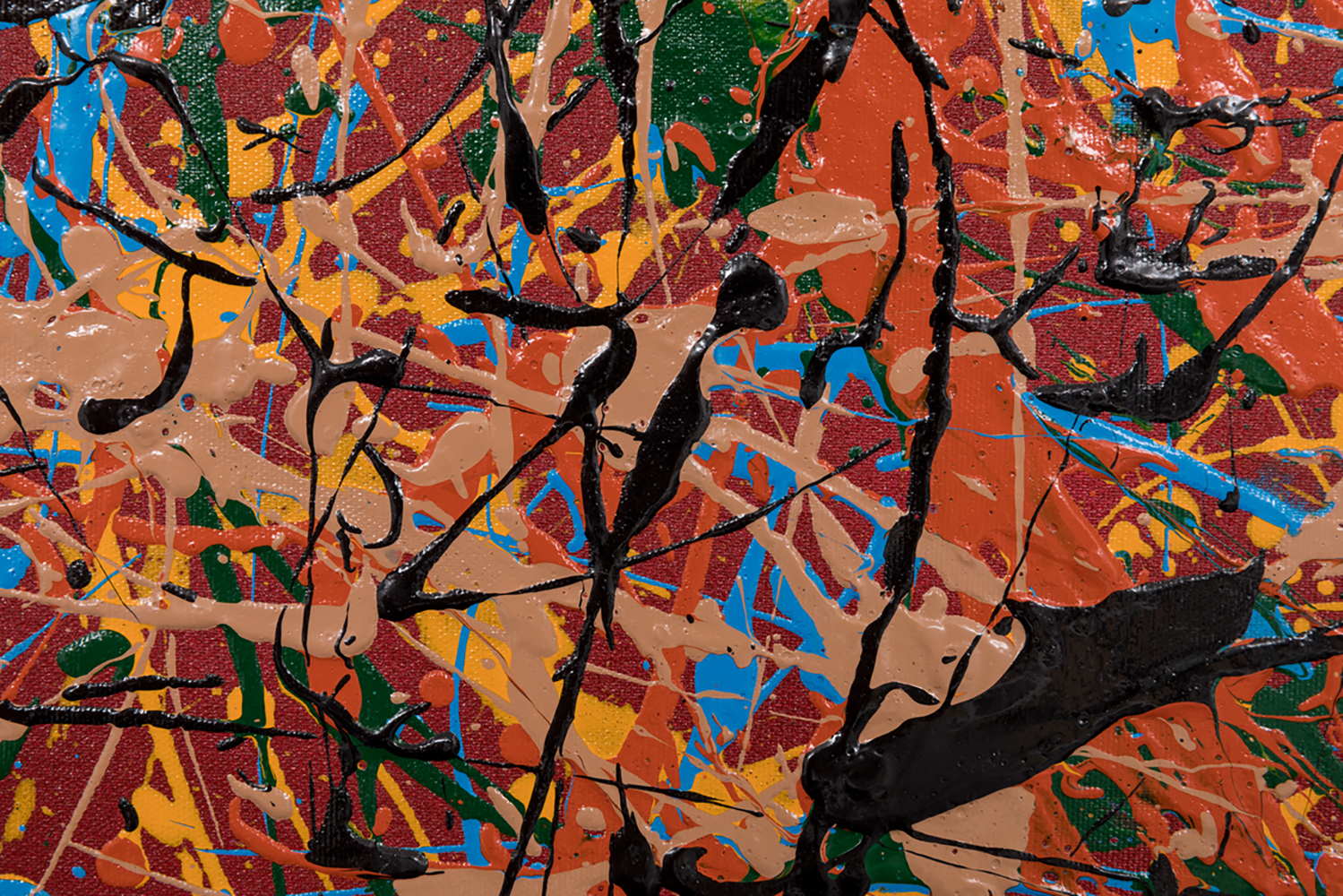 DAVID BRUSH (Madrid). "Pollock as pretext". Mixed media on canvas glued to board. Signed and dated - Image 3 of 6