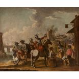 Spanish school; second half of the 18th century. "Battle". Oil on canvas. Relined. Presents