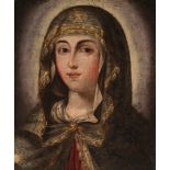 Spanish school of the late sixteenth century. "Virgin. Oil on panel. With important period frame.