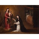 JUAN DE SEVILLA ROMERO (Granada, 1643-1695). "Apparition of the Virgin and Child to St. Catherine of