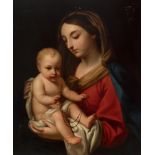 Roman school of the last quarter of the 18th century. "Virgin of the Rosary". Oil on canvas.