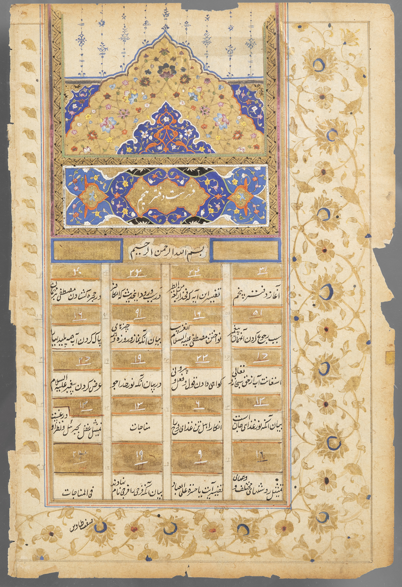 Pair of Mughal style Quran pages. India, 18th-19th century. Ink and gold on paper. Measurements: - Image 4 of 5